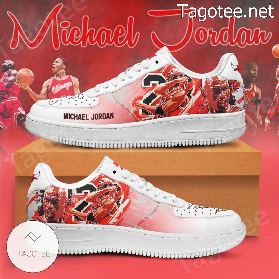 Michael Jordan 23 Chicago Bulls Signature Air Force 1 Shoes - Tagotee