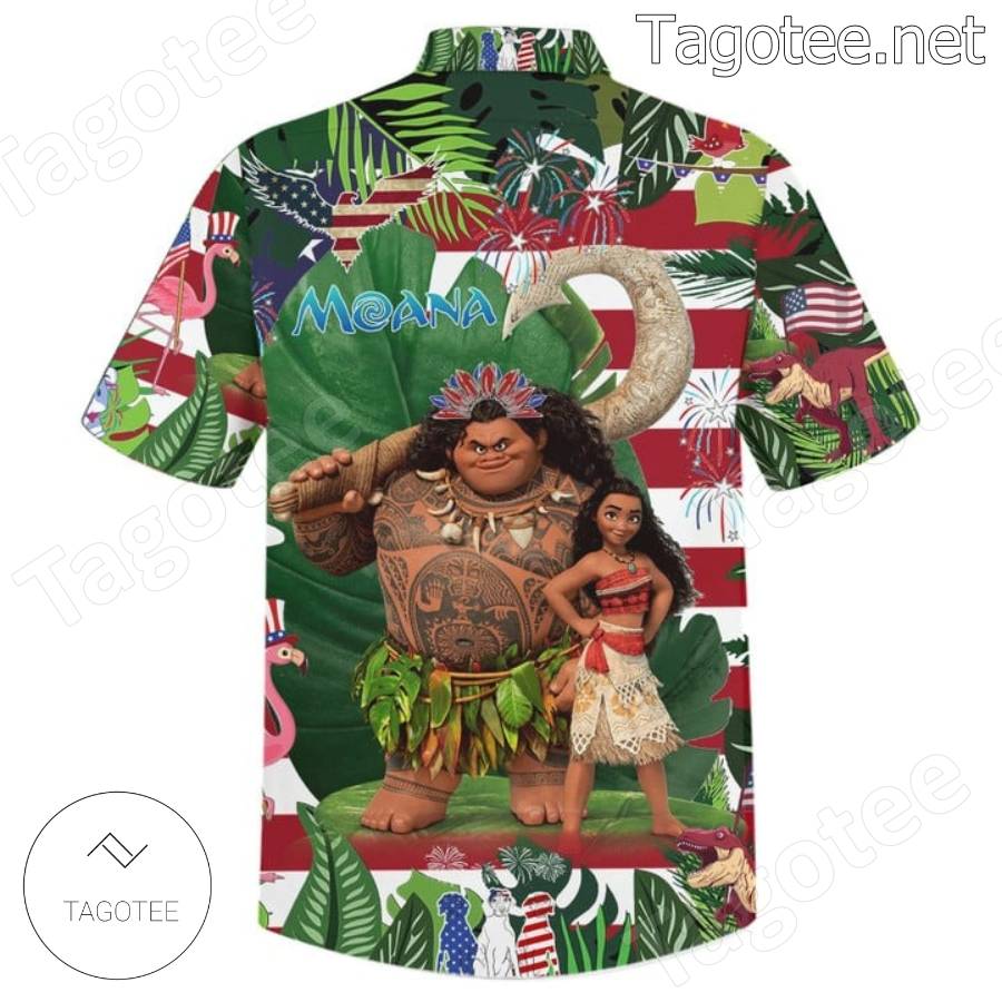 Moana American Flag Happy 4th Of July Hawaiian Shirt And Shorts c