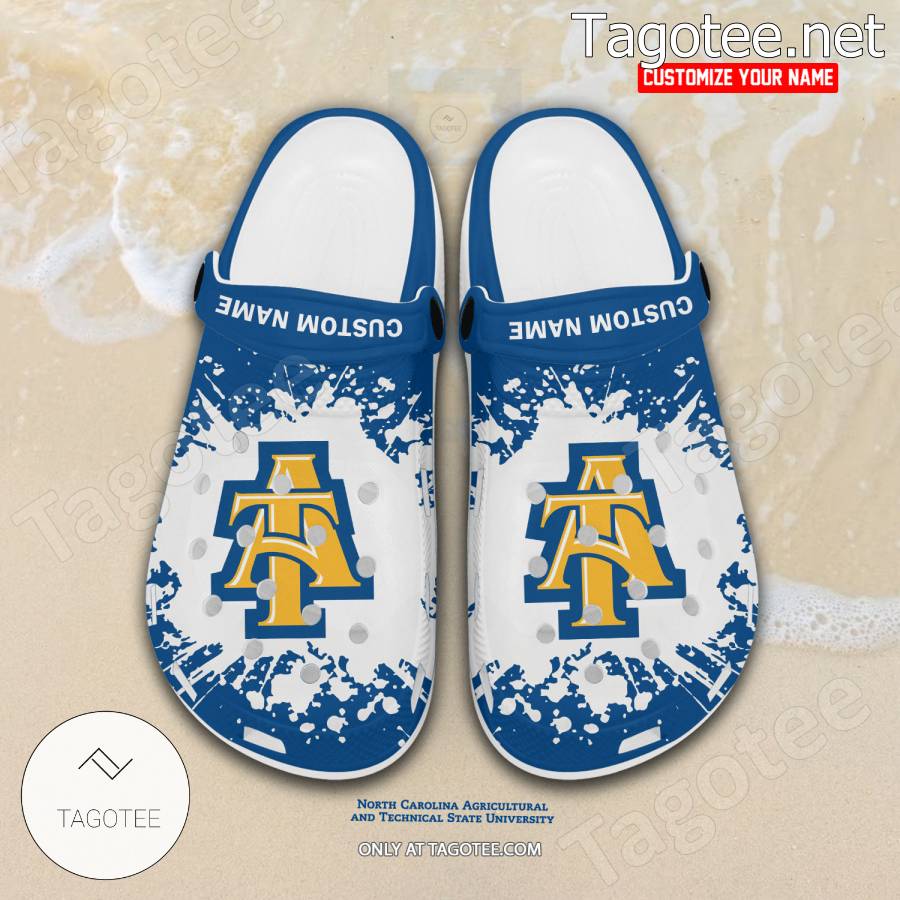 North Carolina A & T State University Logo Crocs Clogs - BiShop - Tagotee