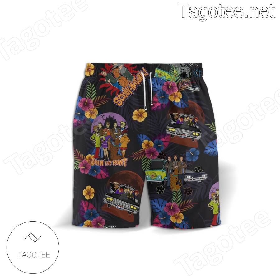 Scooby-natural Join The Hunt Hawaiian Shirt And Shorts c