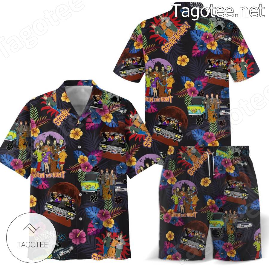 Scooby-natural Join The Hunt Hawaiian Shirt And Shorts