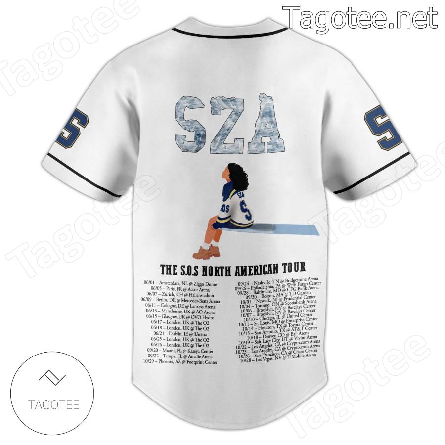 SZA Sos North America 2023 Tour Baseball Jersey - Torunstyle