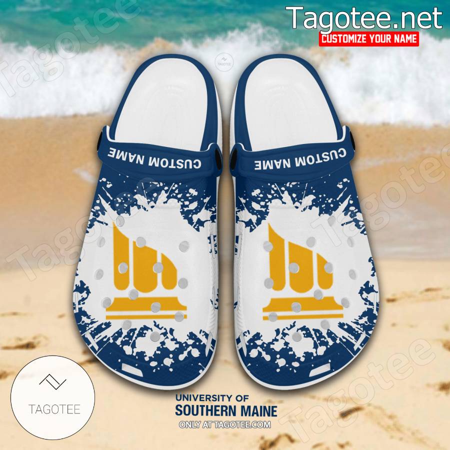 University of Southern Maine Logo Crocs Clogs - BiShop a