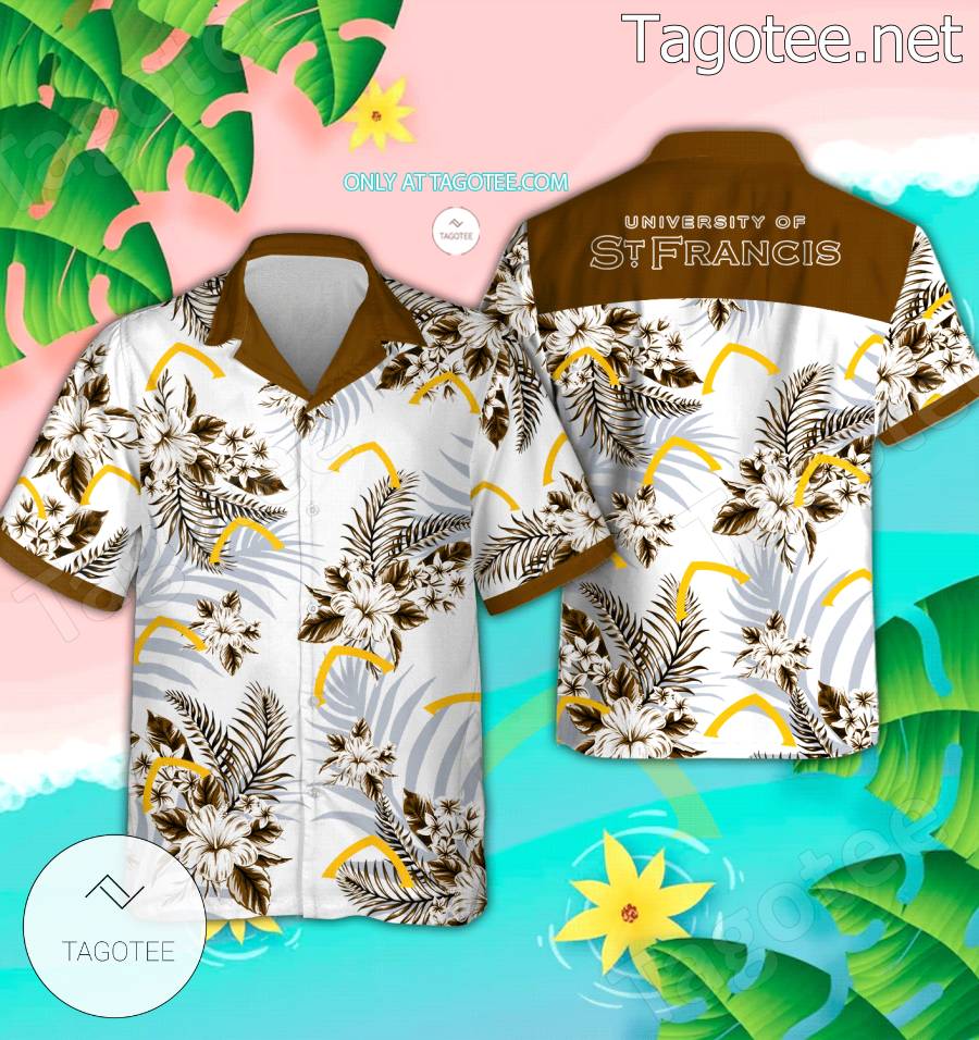 University of St Francis Hawaiian Shirt And Shorts - EmonShop