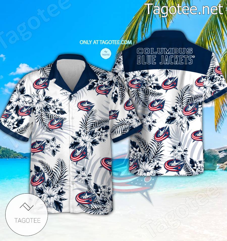 Columbus Blue Jackets NHL Us Flag Hawaiian Shirt Custom Summer
