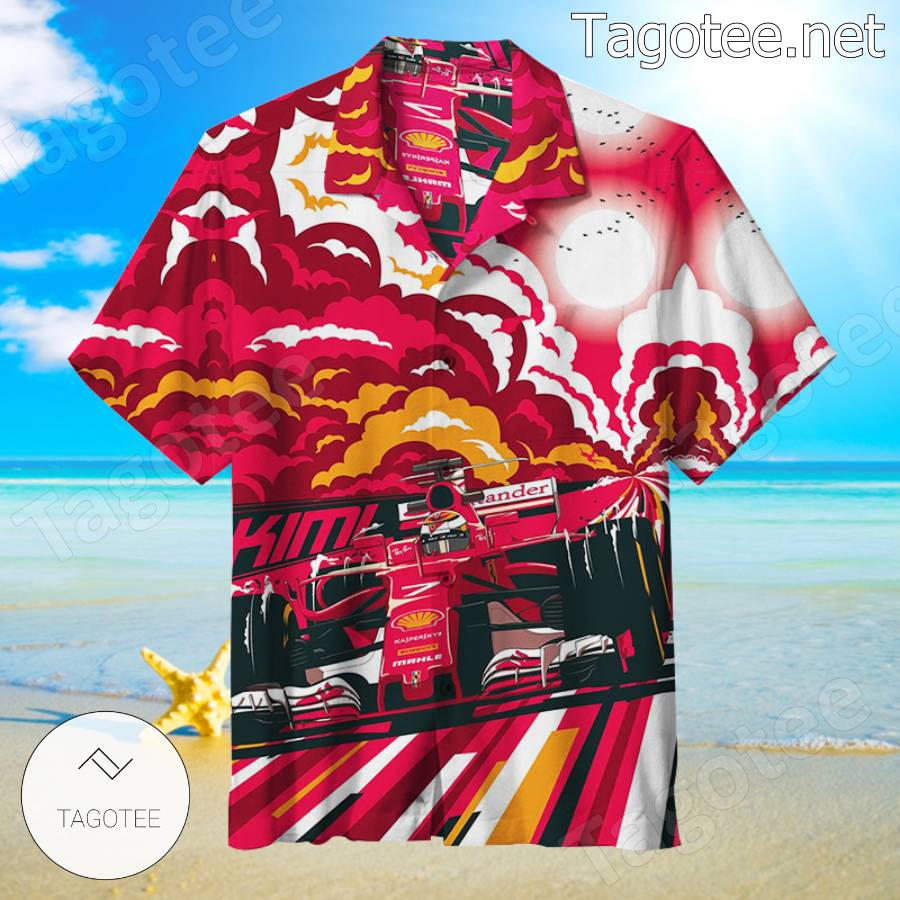 Ferrari F1 Illustration Hawaiian Shirt - Tagotee