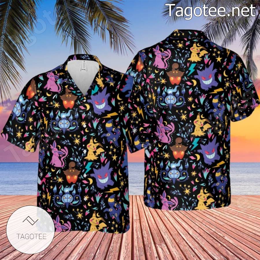 Ghost Buddies Cottagecore Pokemon Hawaiian Shirt - Tagotee