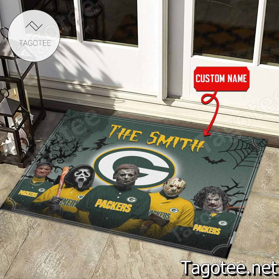 Green Bay Packers NFL Welcome Fall Pumpkin Personalized Doormat - Growkoc