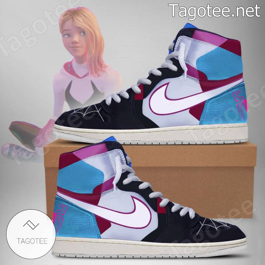 Gwen Stacy Spider-man Across The Spider-verse Outfit Air Jordan High Top Shoes