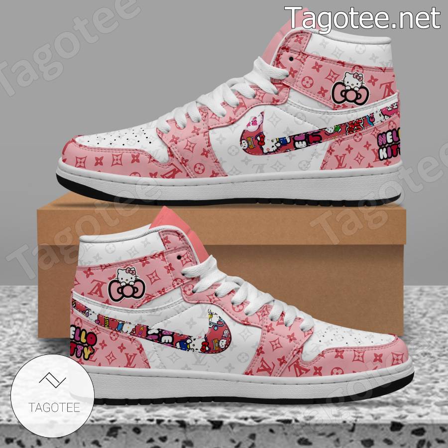 Hello Kitty Louis Vuitton Air Jordan High Top Shoes - Tagotee