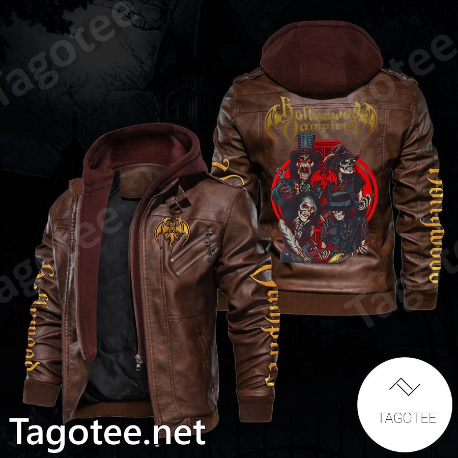 Hollywood Vampires Skull 2d Leather Jacket - Tagotee