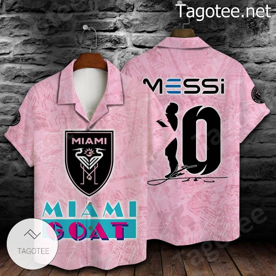 Inter Miami Leo Messi Miami Goat Hawaiian Shirt - Tagotee