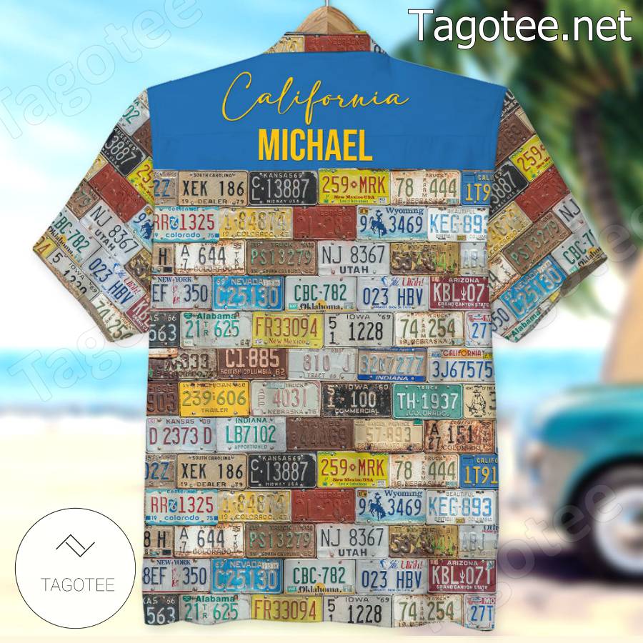 License Plate Personalized Hawaiian Shirt b