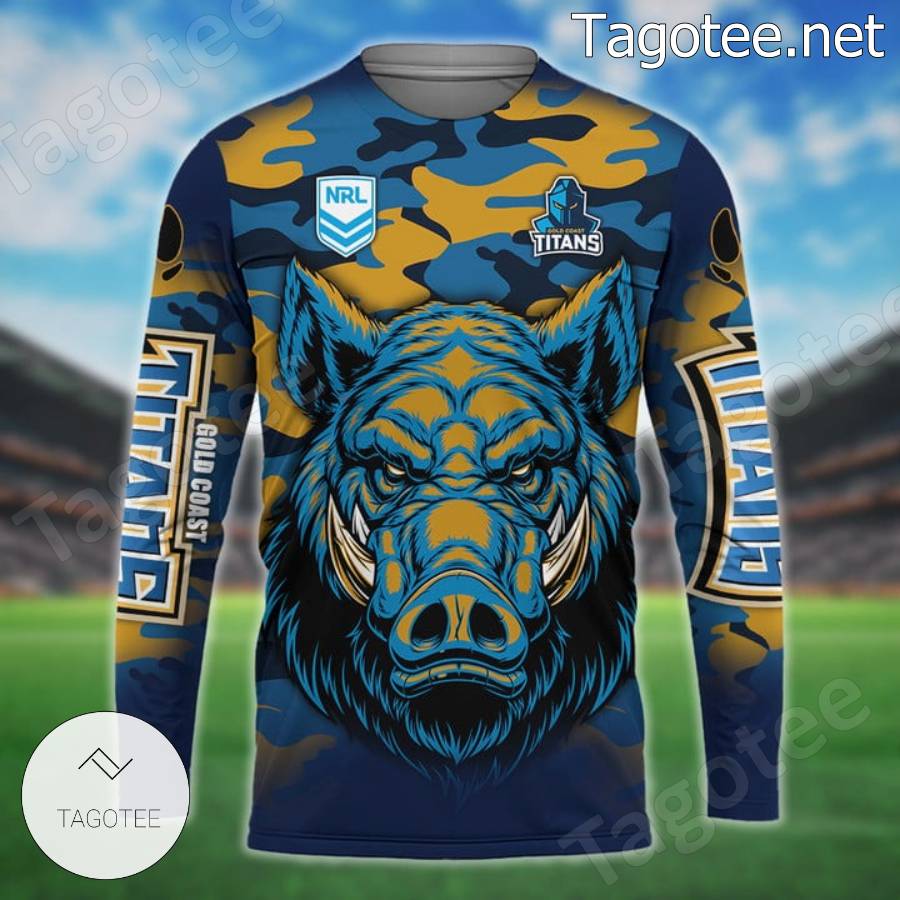 NRL Gold Coast Titans Camo 3D Hoodie, Shirt - LIMITED EDITION