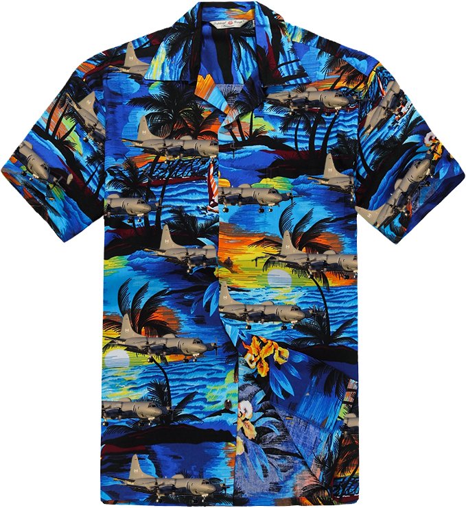 P-3 Orion Blue Beach Hawaiian Shirt