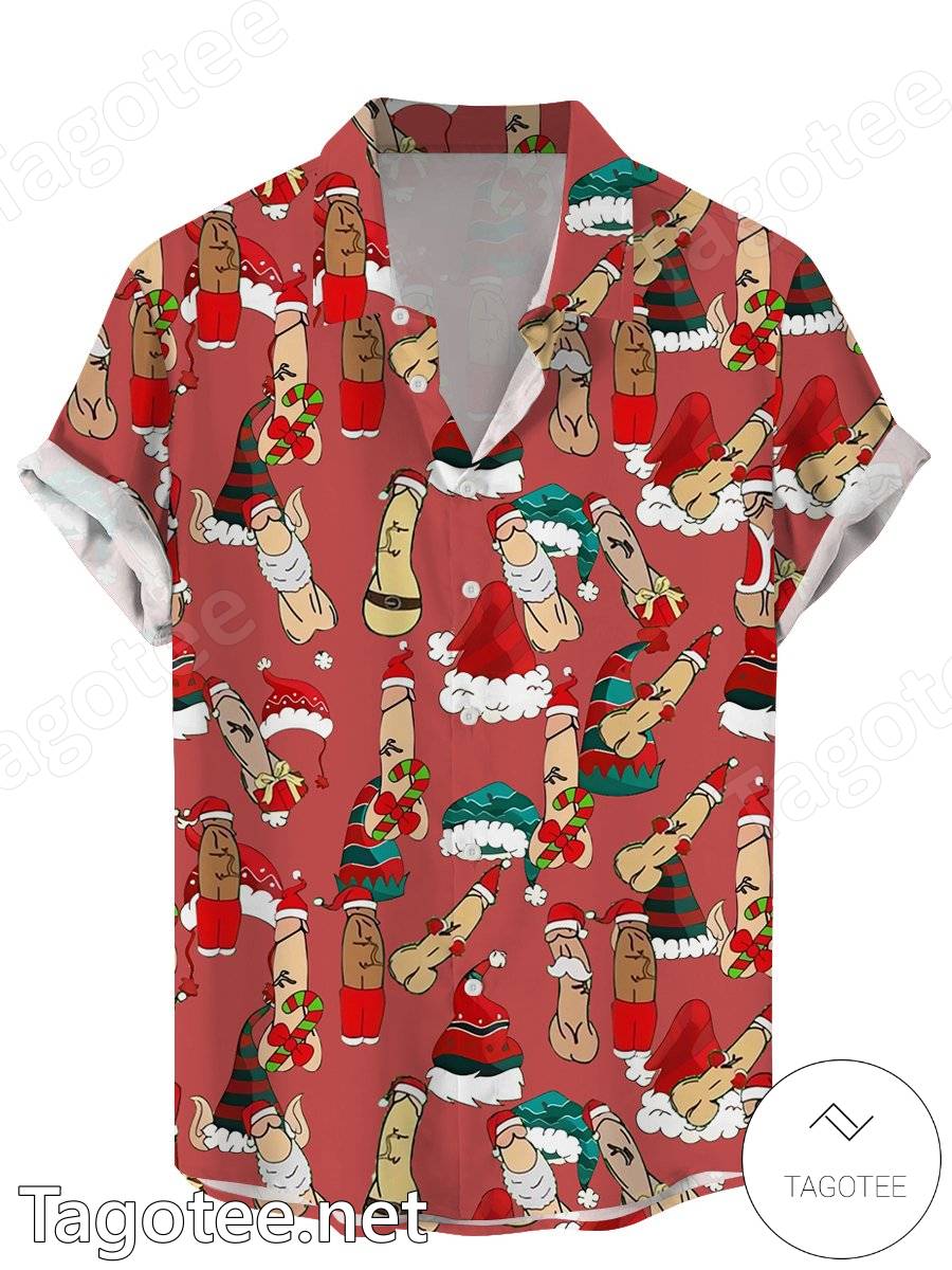 Santa Hat Cocks Hawaiian Shirt - Tagotee