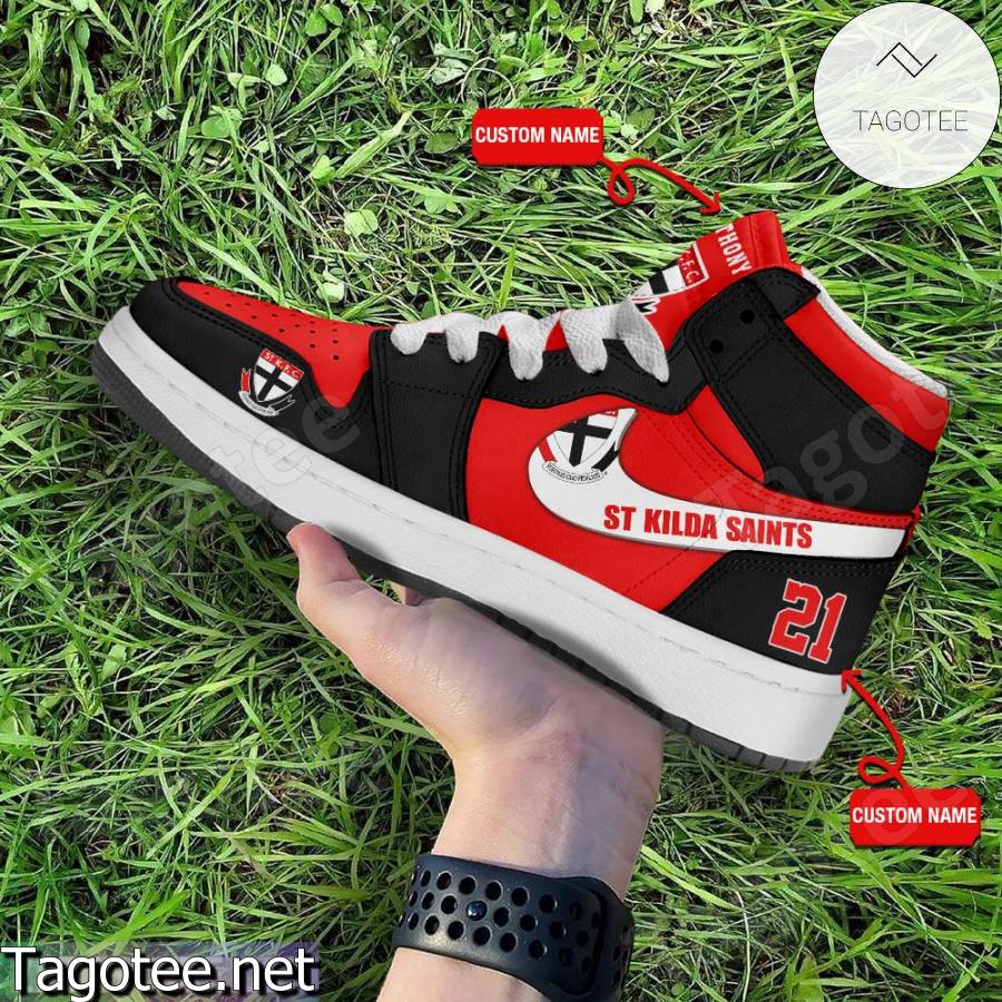 St Kilda Saints Club Custom Air Jordan High Top Shoes