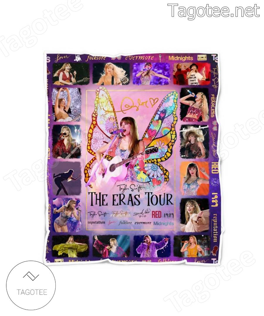 Taylor Swift The Eras Tour Butterfly Signature Blanket - Tagotee