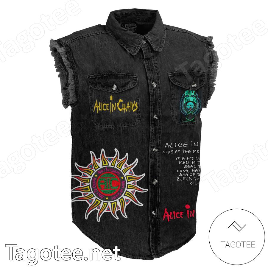 Alice In Chains Live At The Moore Denim Vest Sleeveless Jacket a