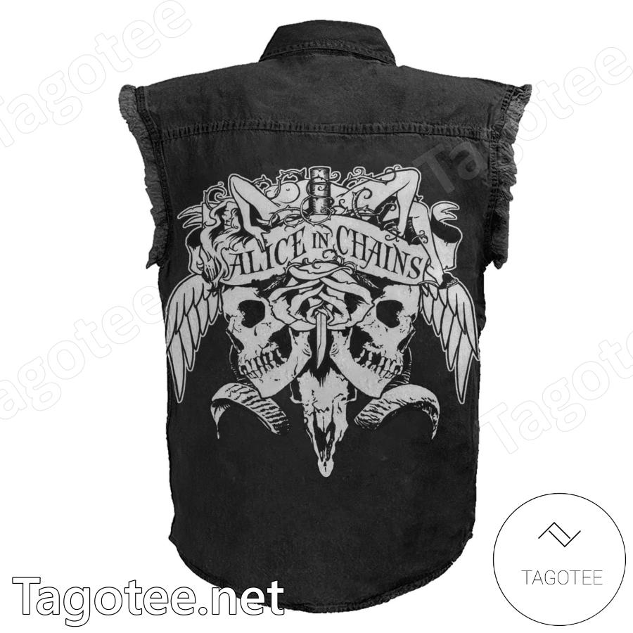 Alice In Chains Live At The Moore Denim Vest Sleeveless Jacket b