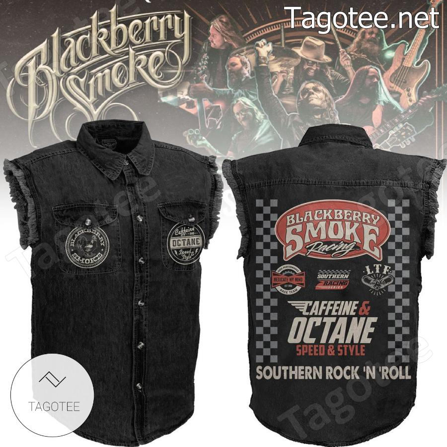 Blackberry Smoke Racing Southern Rock N Roll Sleeveless Denim Jacket