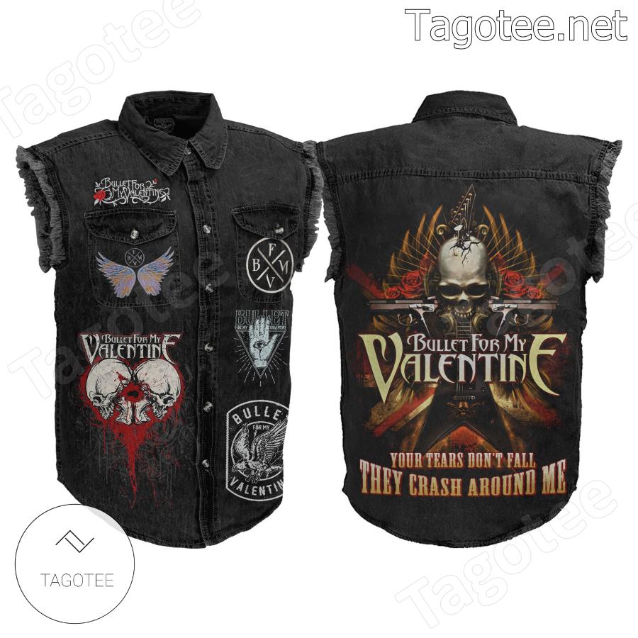 Bullet For My Valentine Your Tears Don't Fall Sleeveless Denim Jacket