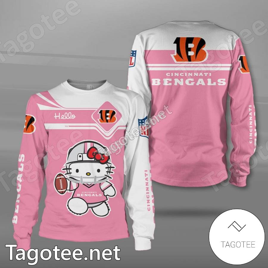 Cincinnati Bengals Hello Kitty Pink T-shirt, Hoodie - Tagotee