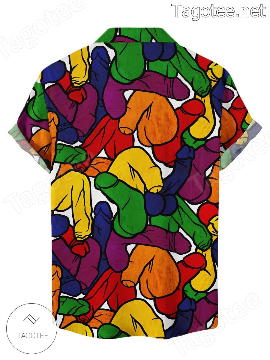 Colorful Cocks Funny Hawaiian Shirt - Tagotee