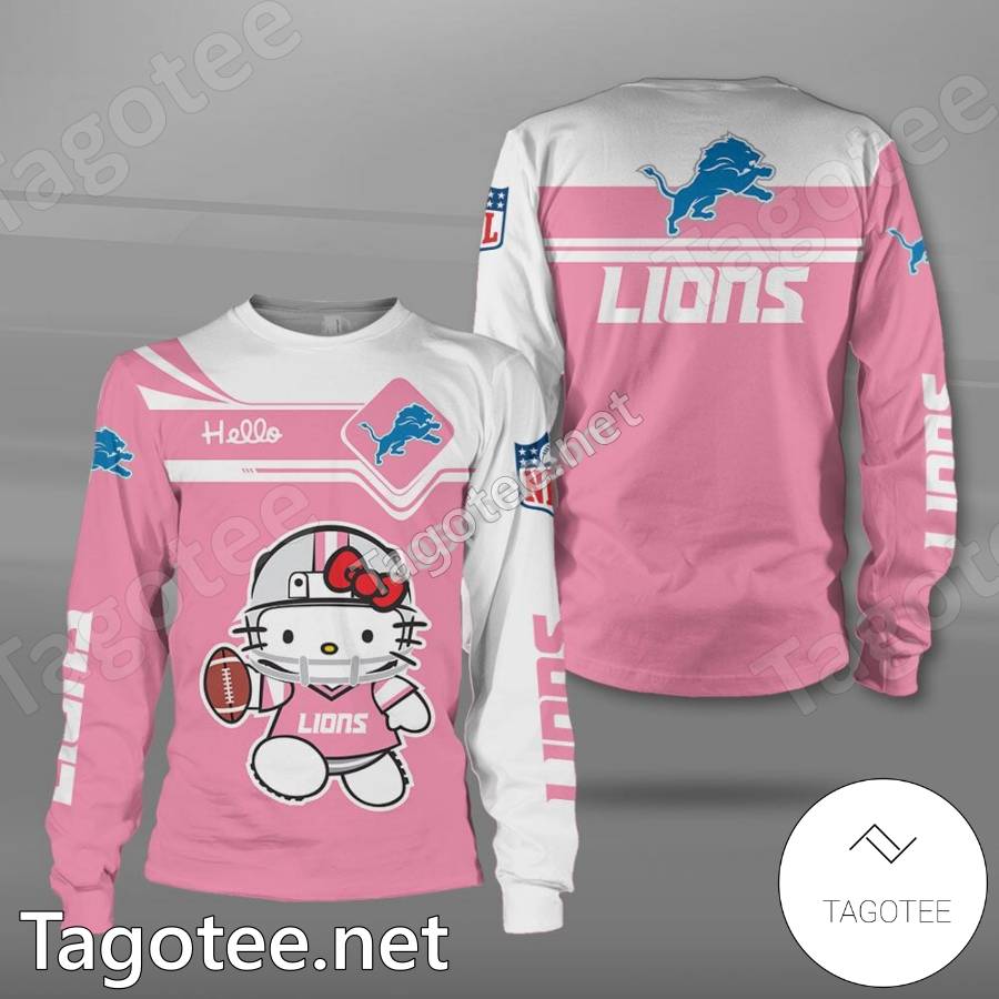 Personalized NFL Detroit Lions Crewneck Sweatshirt Special Pink