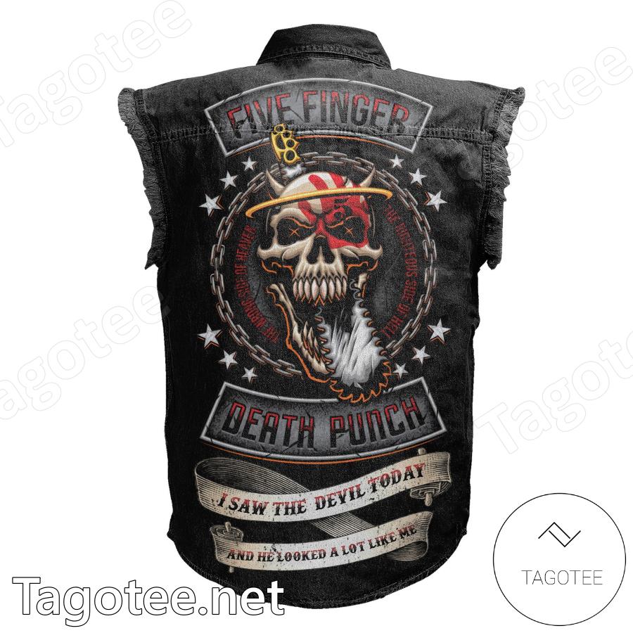 Five Finger Death Punch I Saw The Devil Today Baseball Jacket - Tagotee