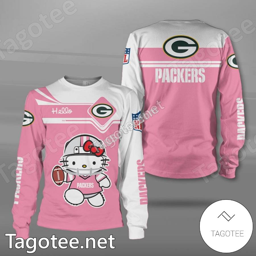 Green Bay Packers Hello Kitty Pink T-shirt, Hoodie - Tagotee