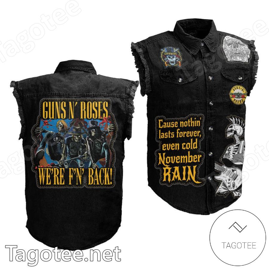 Guns N' Roses We're F'n' Back Denim Jean Vest - Tagotee