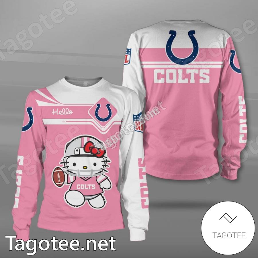 Custom Number And Name NFL Indianapolis Colts Logo Hello Kitty