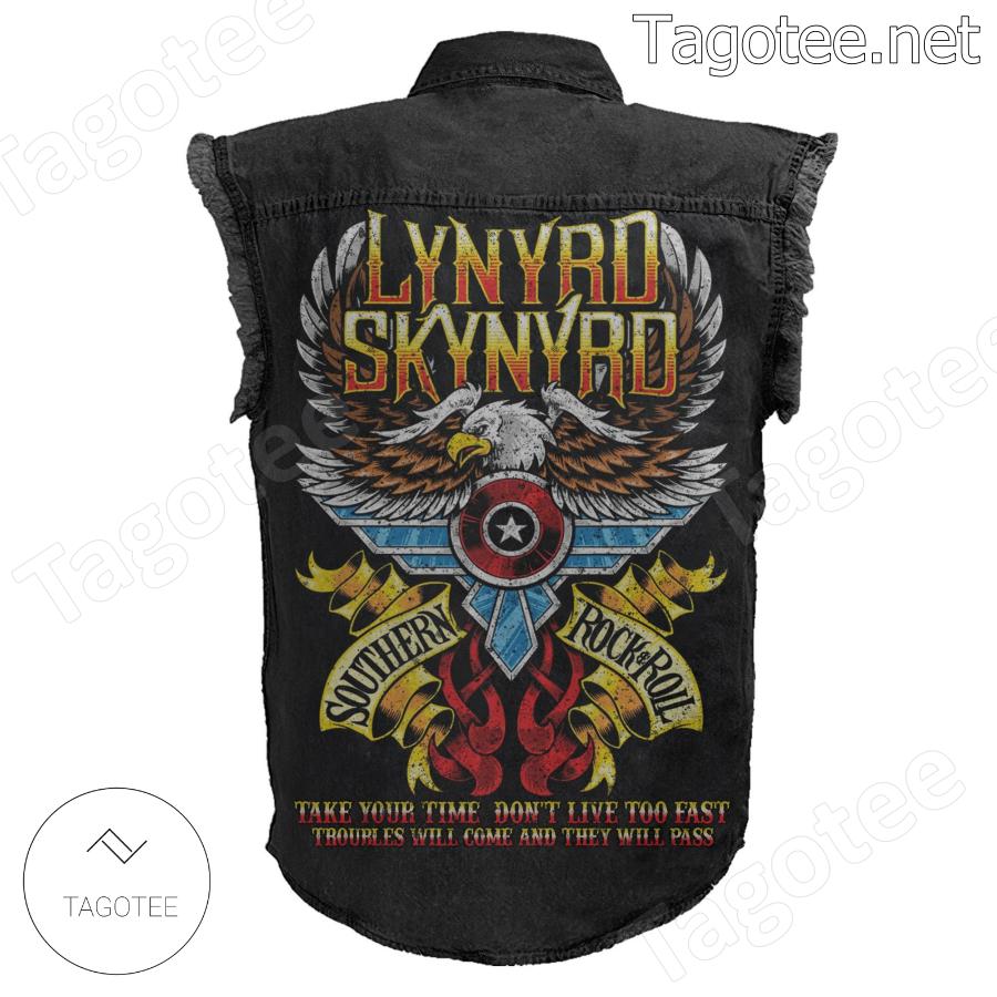 Lynyrd Skynyrd Southern Rock And Roll Sleeveless Jean Jacket - Tagotee