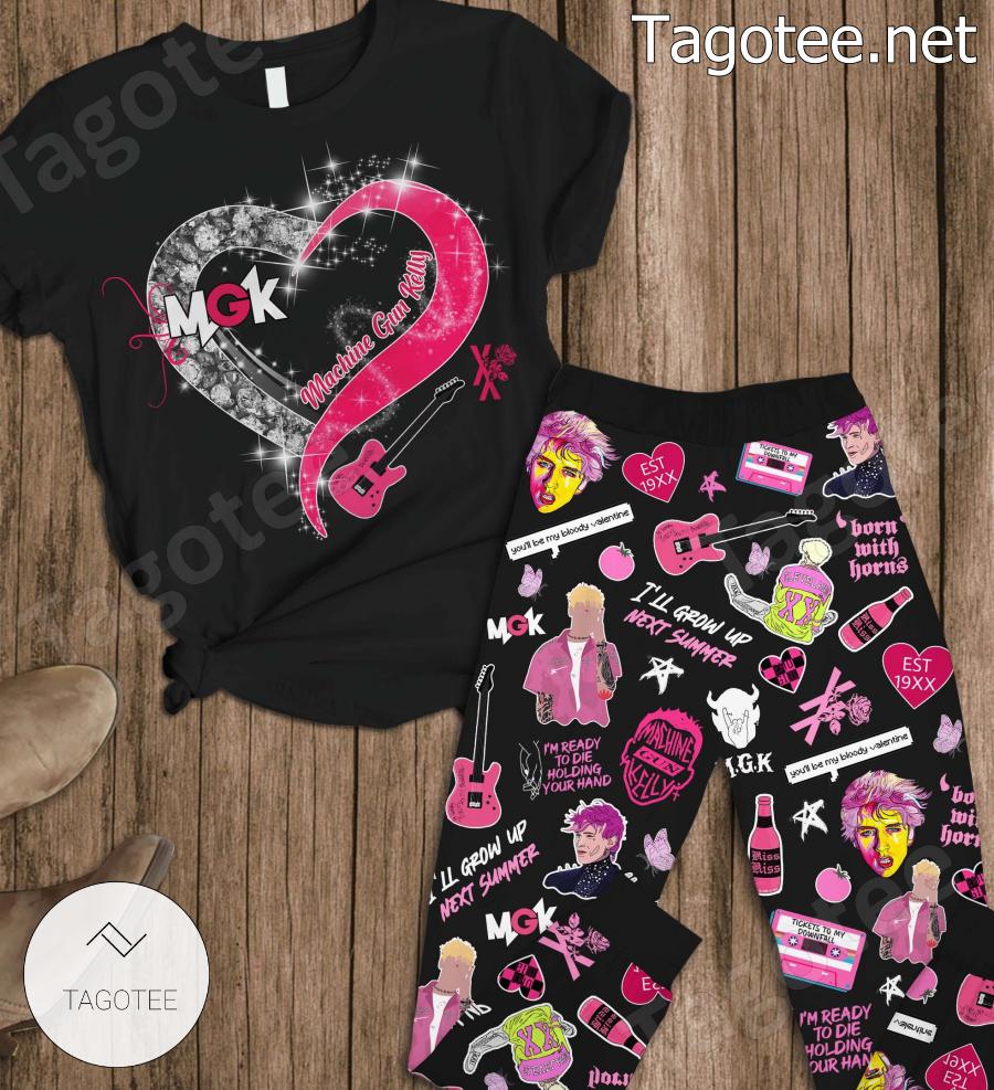Machine Gun Kelly Heart Pajamas Set