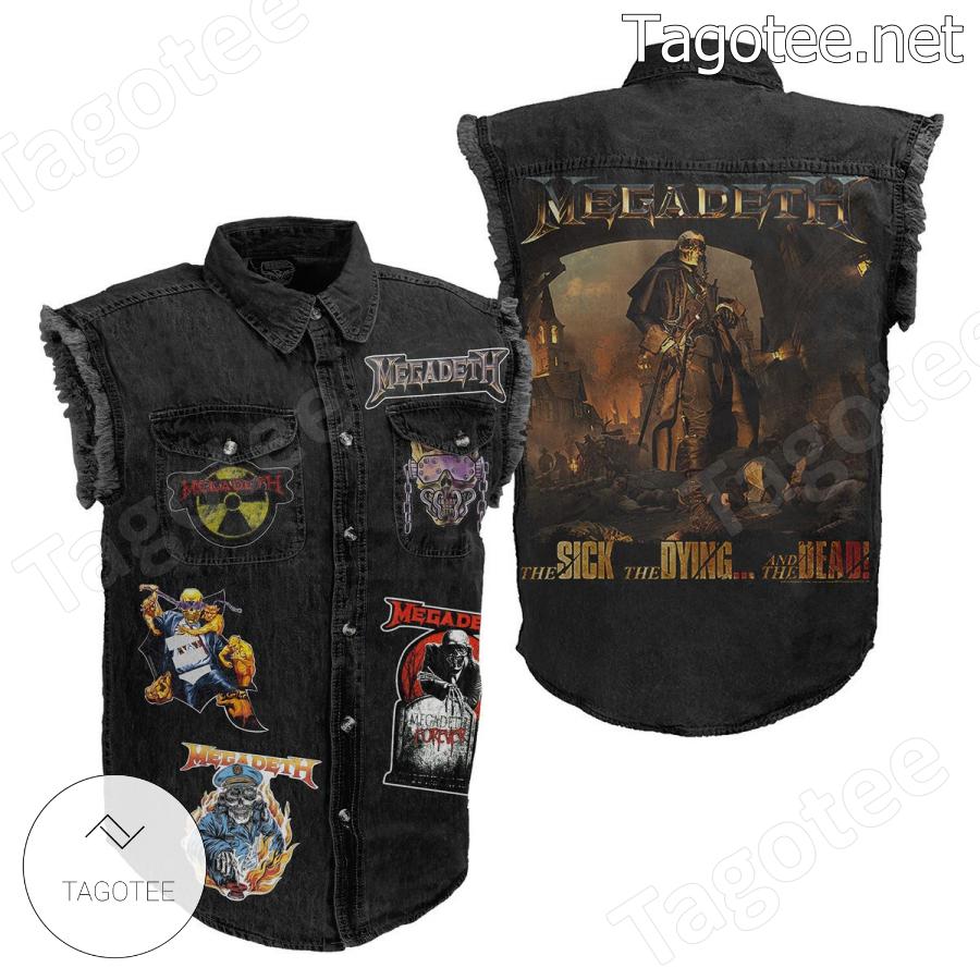 Megadeth The Sick The Dying And The Dead Sleeveless Denim Jacket - Tagotee