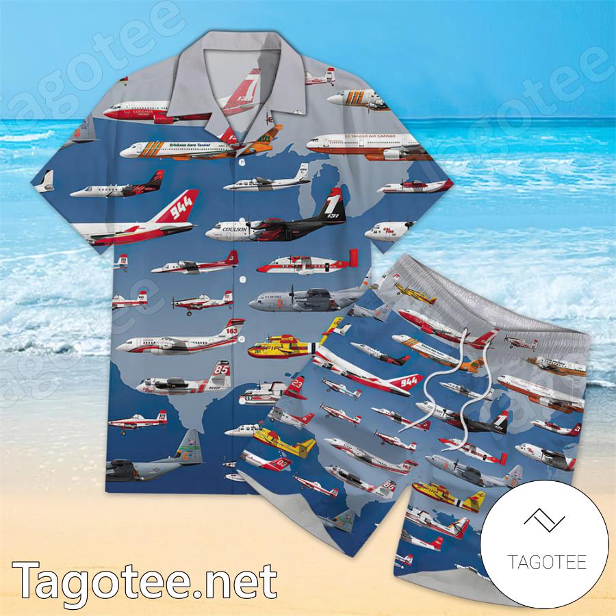 Military Airplanes Hawaiian Shirt And Shorts - Tagotee