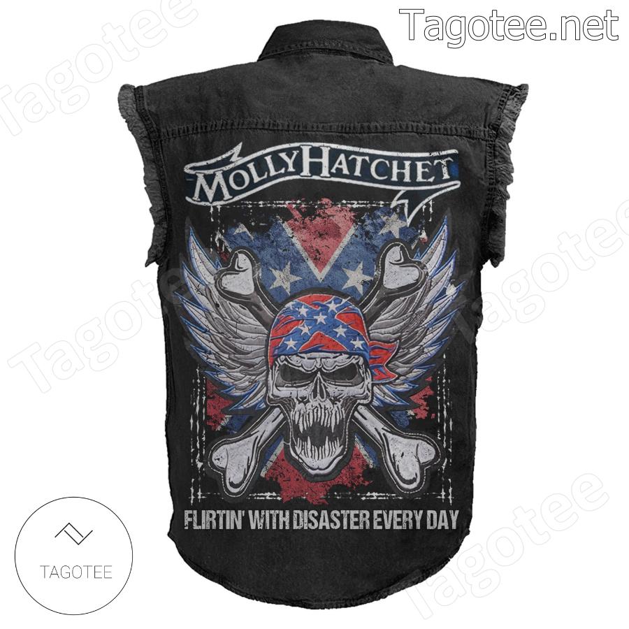 Molly Hatchet Flirtin' With Disaster Every Day Sleeveless Jean Jacket b