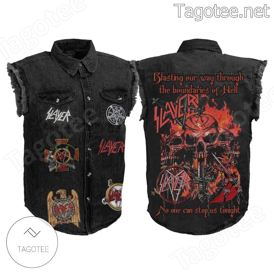 Slayer Blasting Our Way Through The Boundaries Of Hell Sleeveless Jean ...