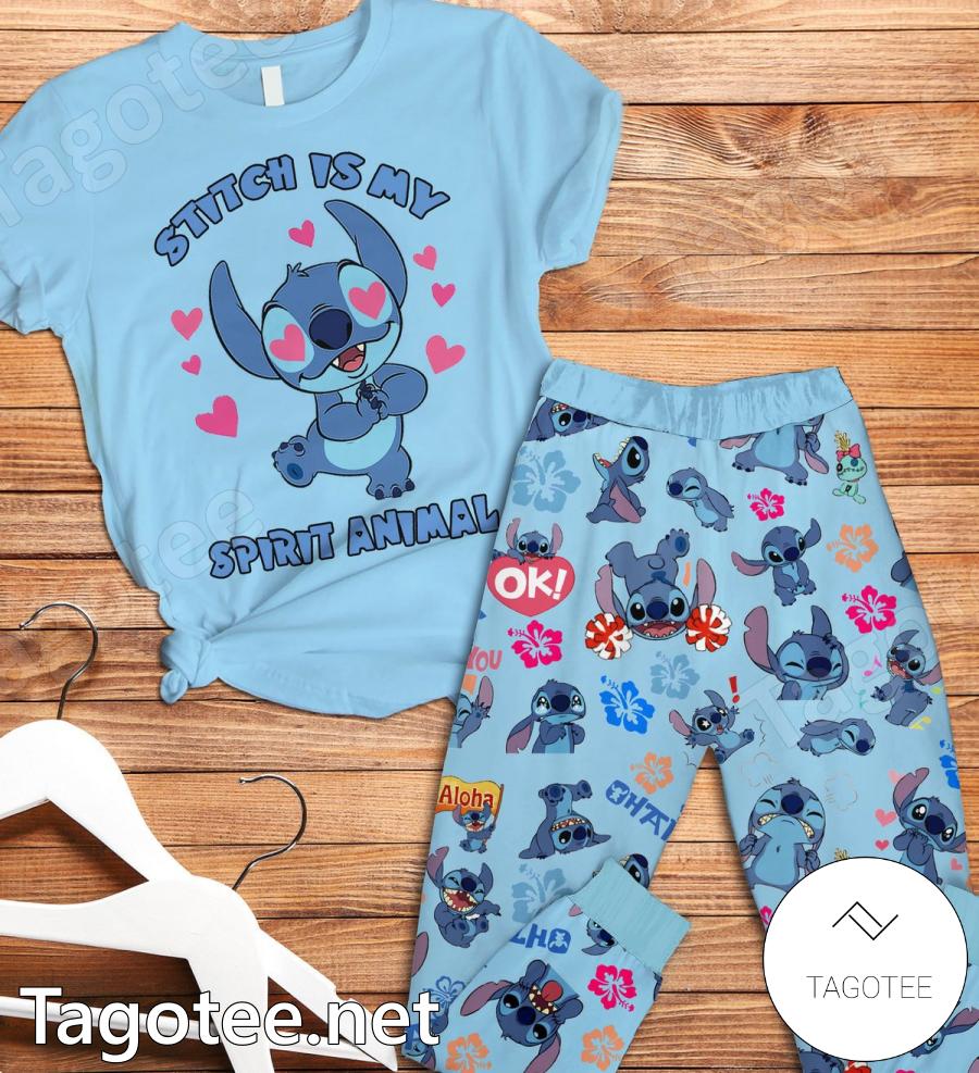 Stitch Is My Spirit Animal Pajamas Set - Tagotee