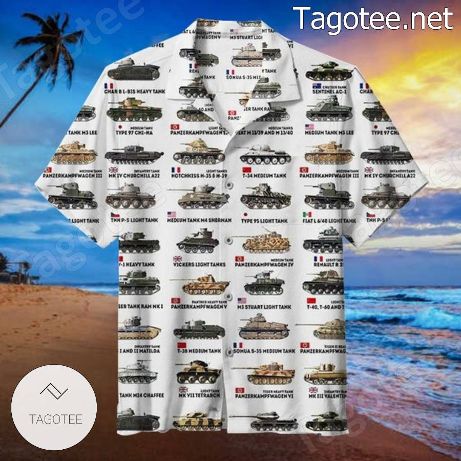 World War Ii Tanks Collection Hawaiian Shirt Tagotee
