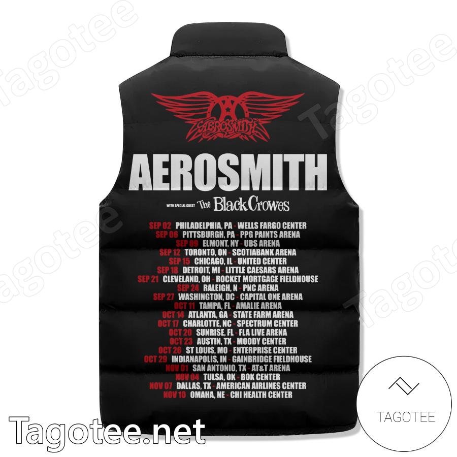 Aerosmith With The Black Crowes Tour Sleeveless Puffer Vest b