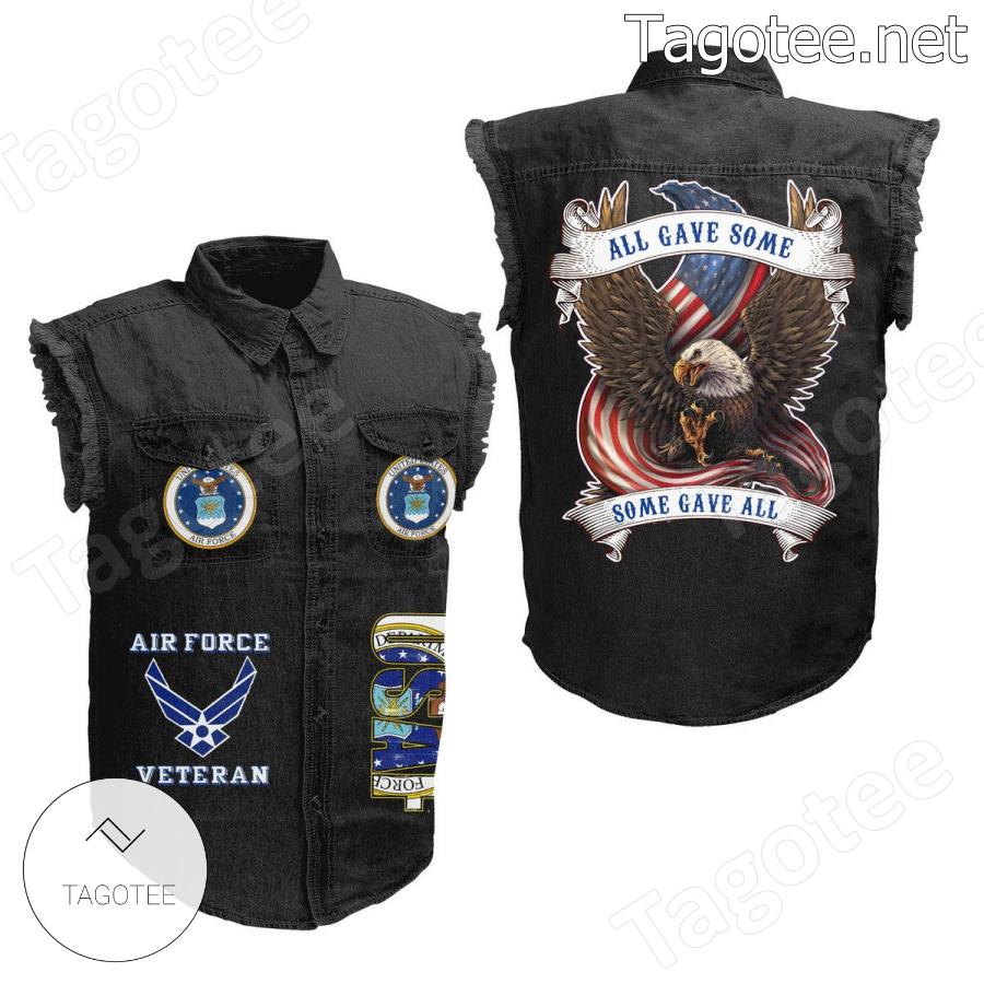 Air Force Veteran All Gave Some Some Gave All Denim Jean Vest