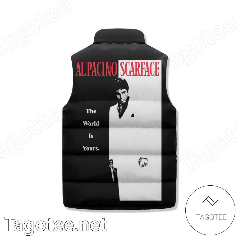 Al Pacino Scarface The World Is Yours Sleeveless Puffer Vest a