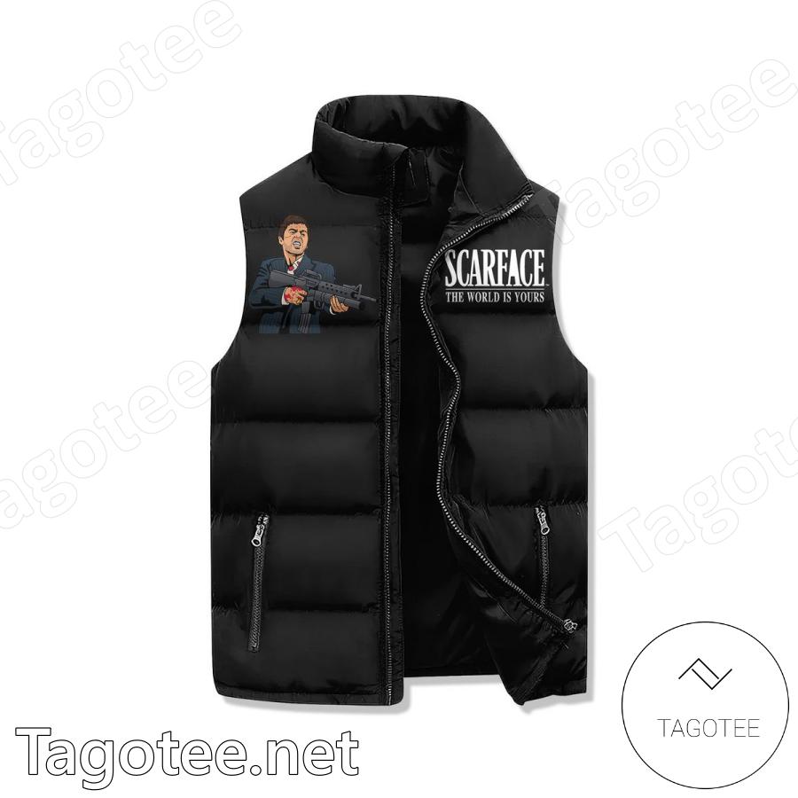 Al Pacino Scarface The World Is Yours Sleeveless Puffer Vest b