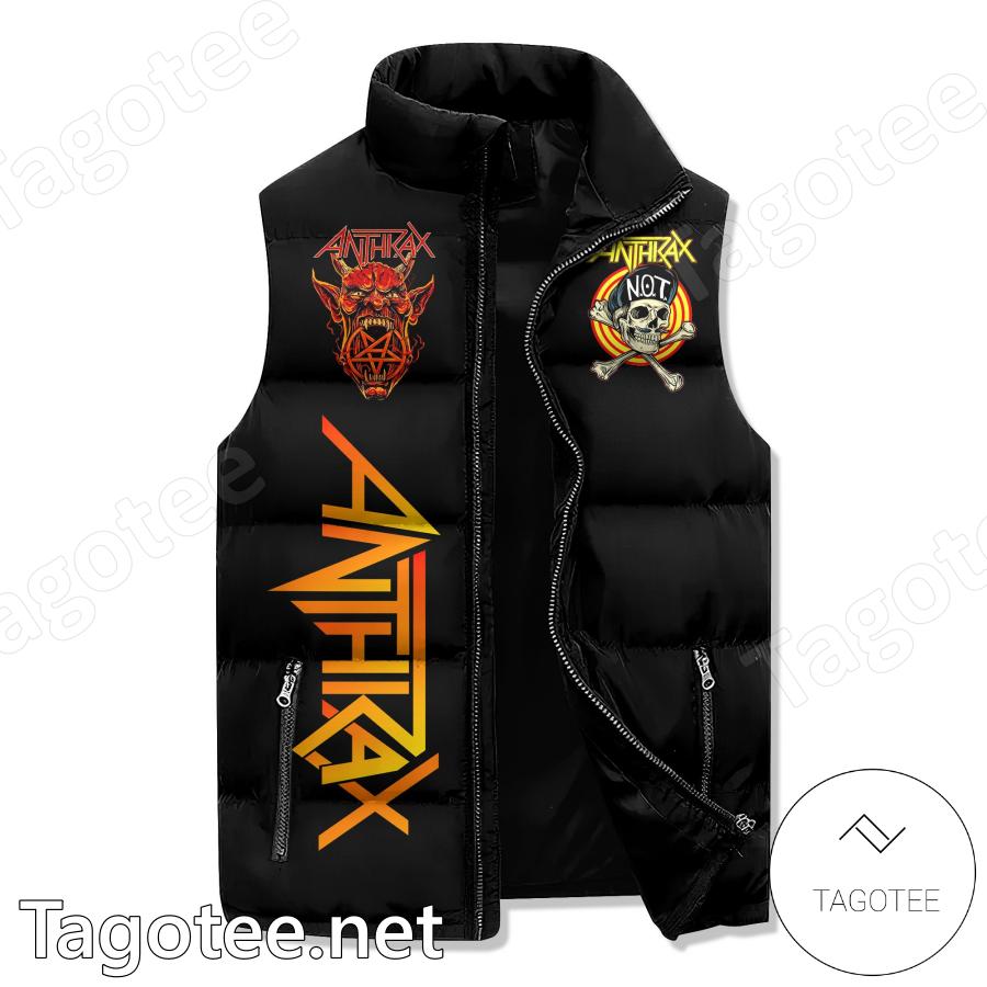 Anthrax Clapping With One Hand Sleeveless Puffer Vest a