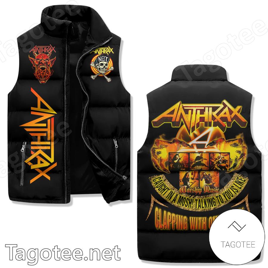 Anthrax Clapping With One Hand Sleeveless Puffer Vest