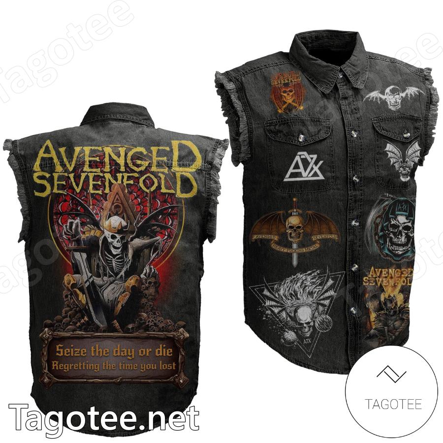 Avenged Sevenfold Seize The Day Or Die Sleeveless Denim Jacket