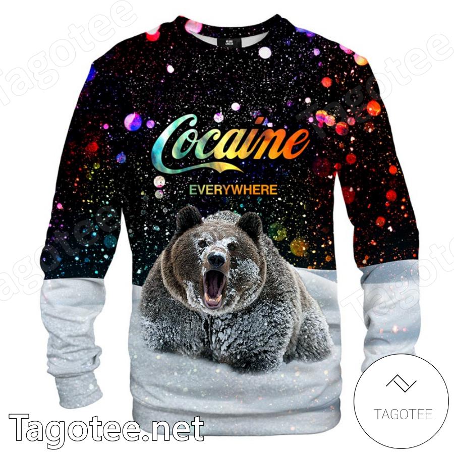 Bear Cocaine Everywhere Let It Snow Sweatshirt
