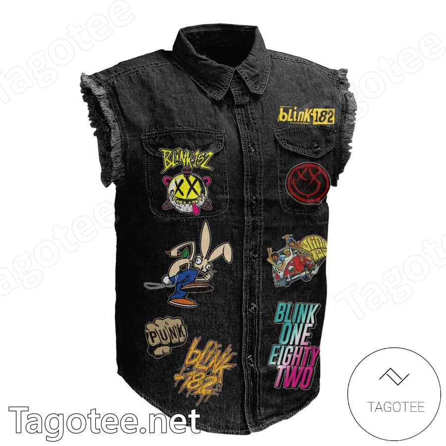 Blink-182 Look To The Past Remember And Smile Sleeveless Denim Jacket a